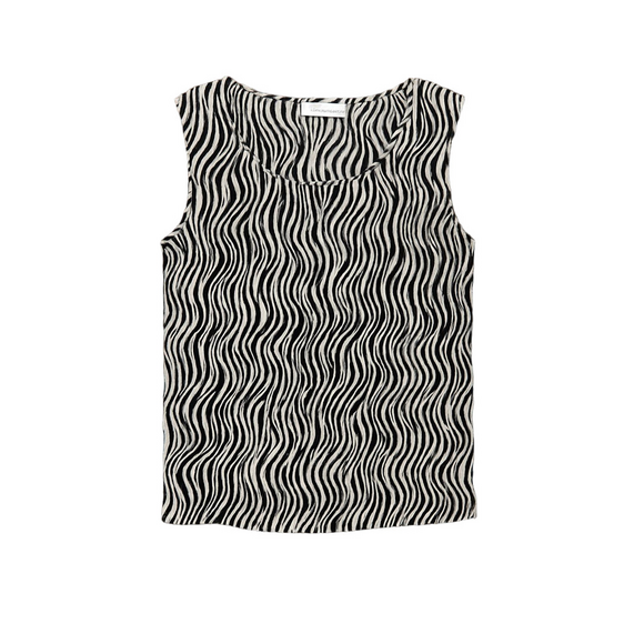 Jon & Anna Zebra Pattern Sleeveless Keyhole Blouse - Picture 1 of 4